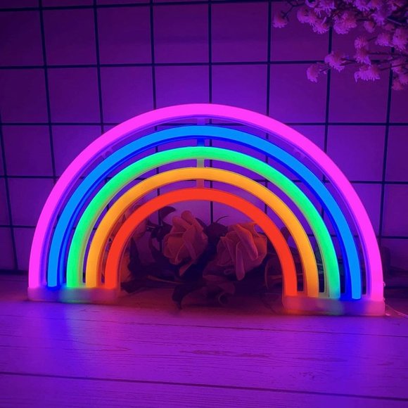 Rainbow Neon Signs Powered by USB Wired or Barreries Bedroom Decoration